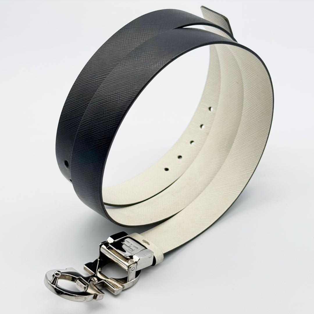 ✨良品・箱付✨フェラガモ ベルト リバーシブル ダブルガンチーニ シルバー金具