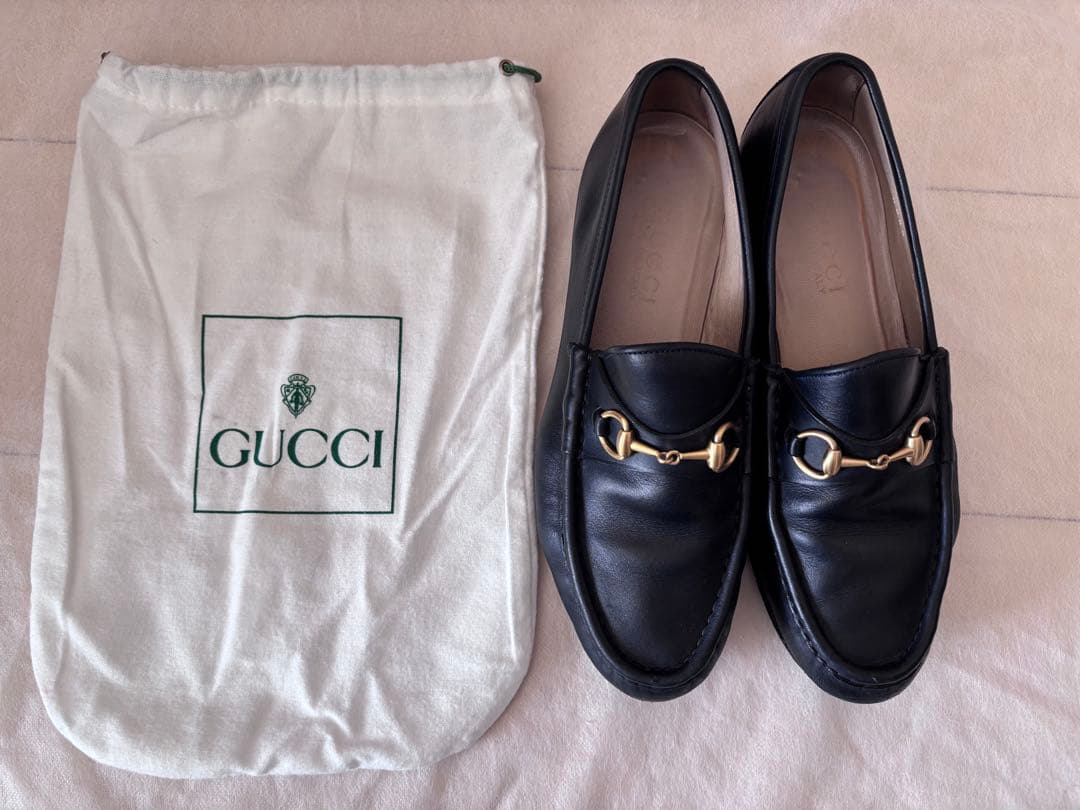 グッチGUCCI ☆ホースビットレザー ローファー 保存袋付きモカシン