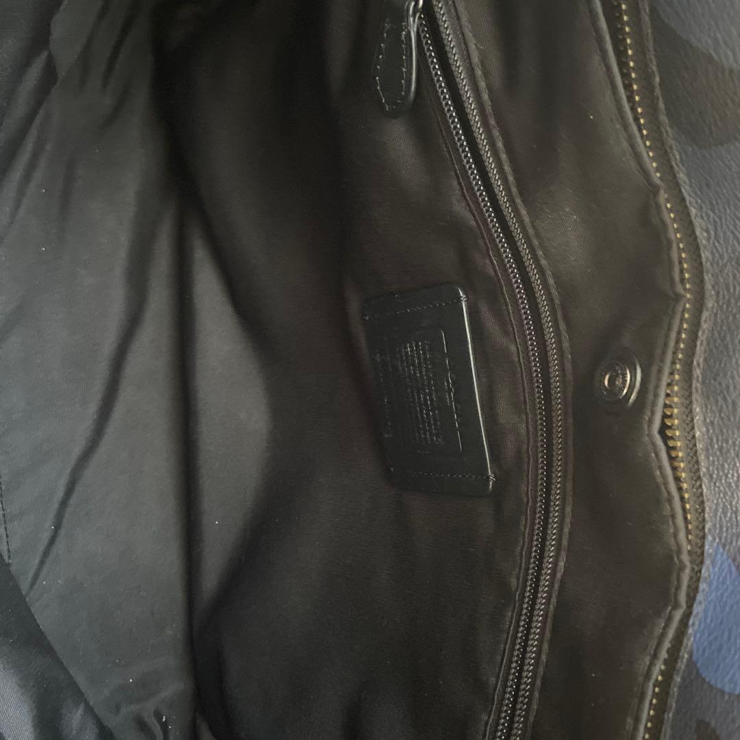 COACH ブルー迷彩柄トートバッグ メンズ