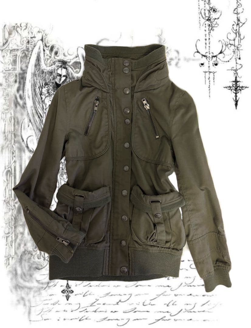 ミリタリージャケット グランジ y2k ギミックパーカー 平成ギャル 古着