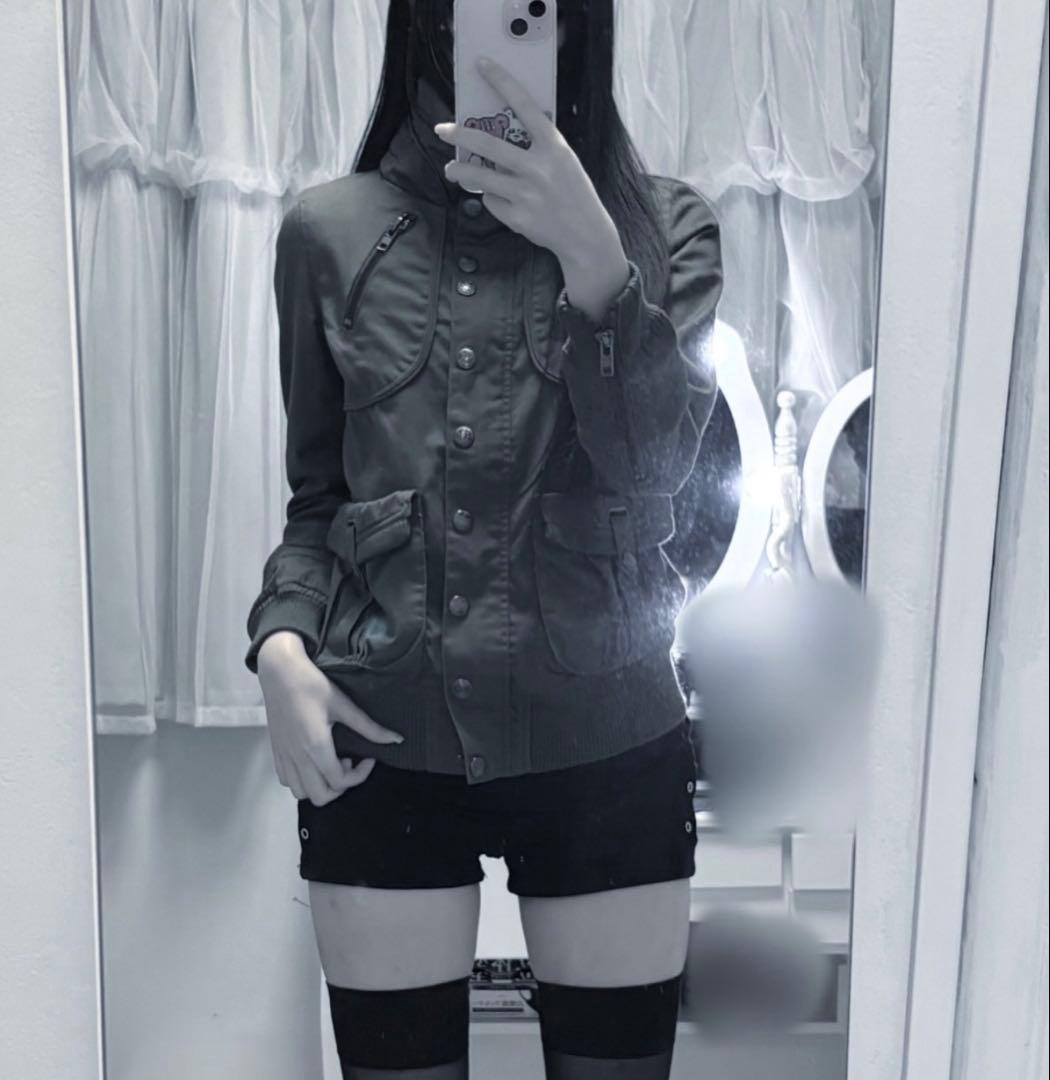 ミリタリージャケット グランジ y2k ギミックパーカー 平成ギャル 古着