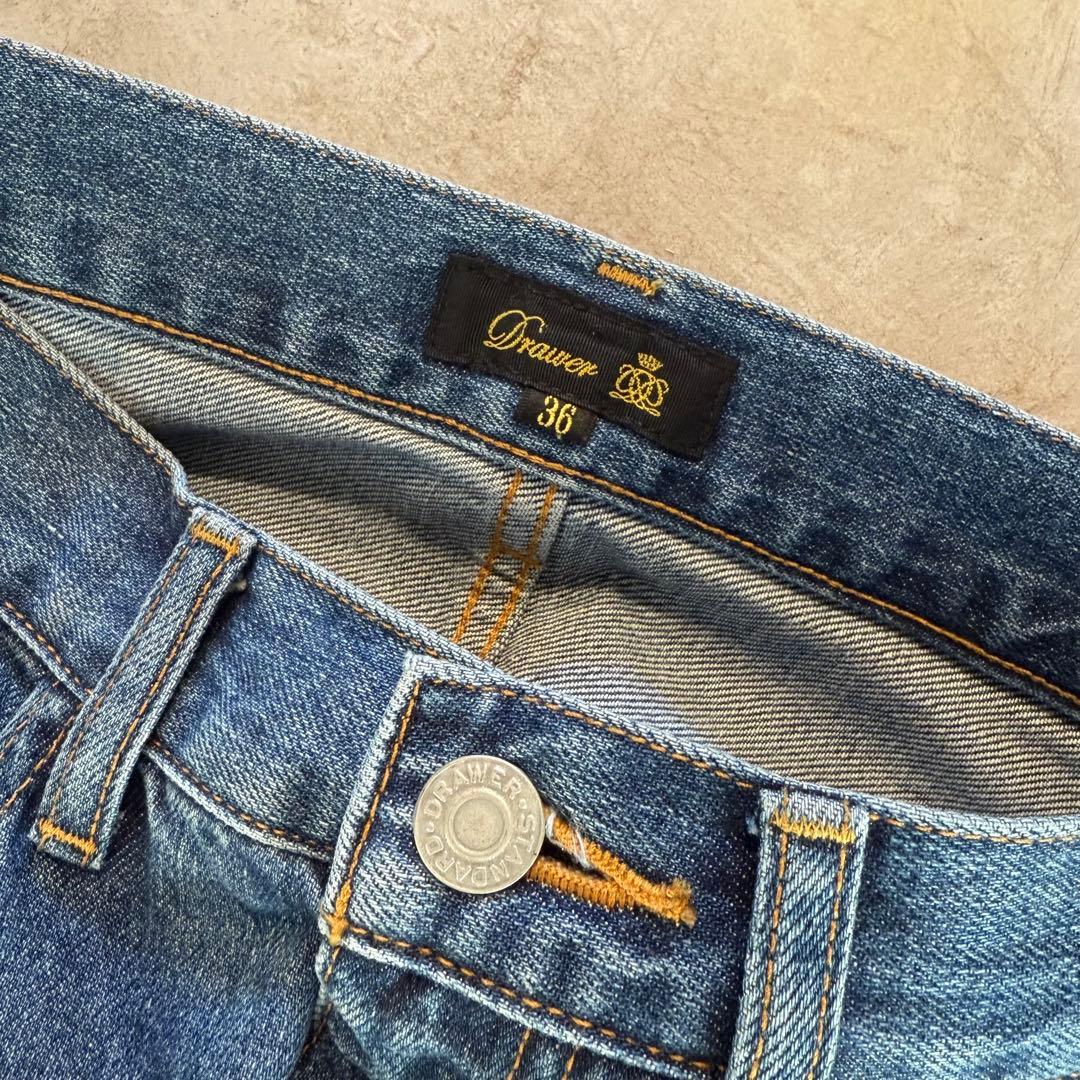 Drawer エンブロインディゴデニム 36 ビジュー 刺繍 miumiu