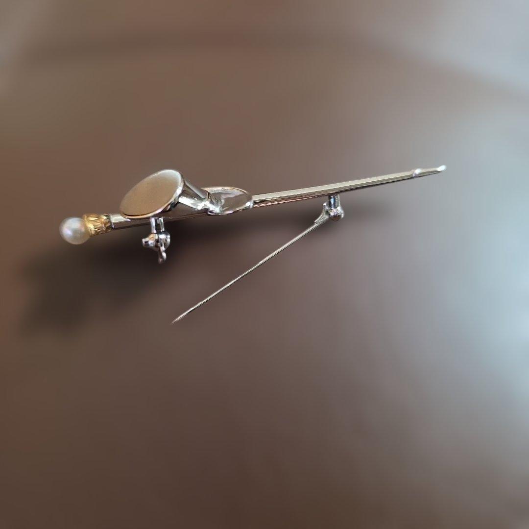 ミキモト　シルクハットブローチ ベビーパール