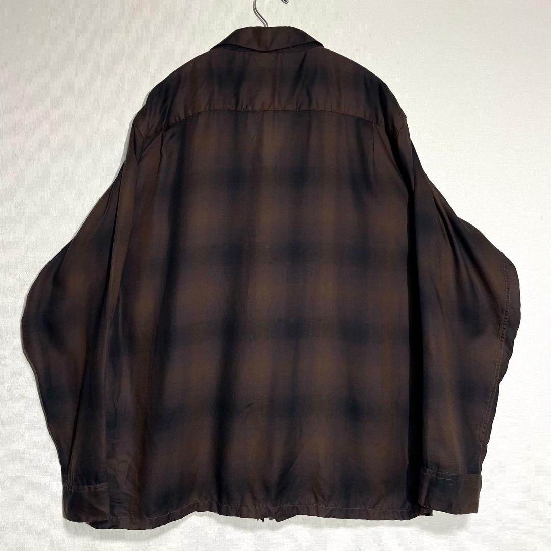 タウンクラフト オンブレ チェック シャツ ブラウン マルチカラー L