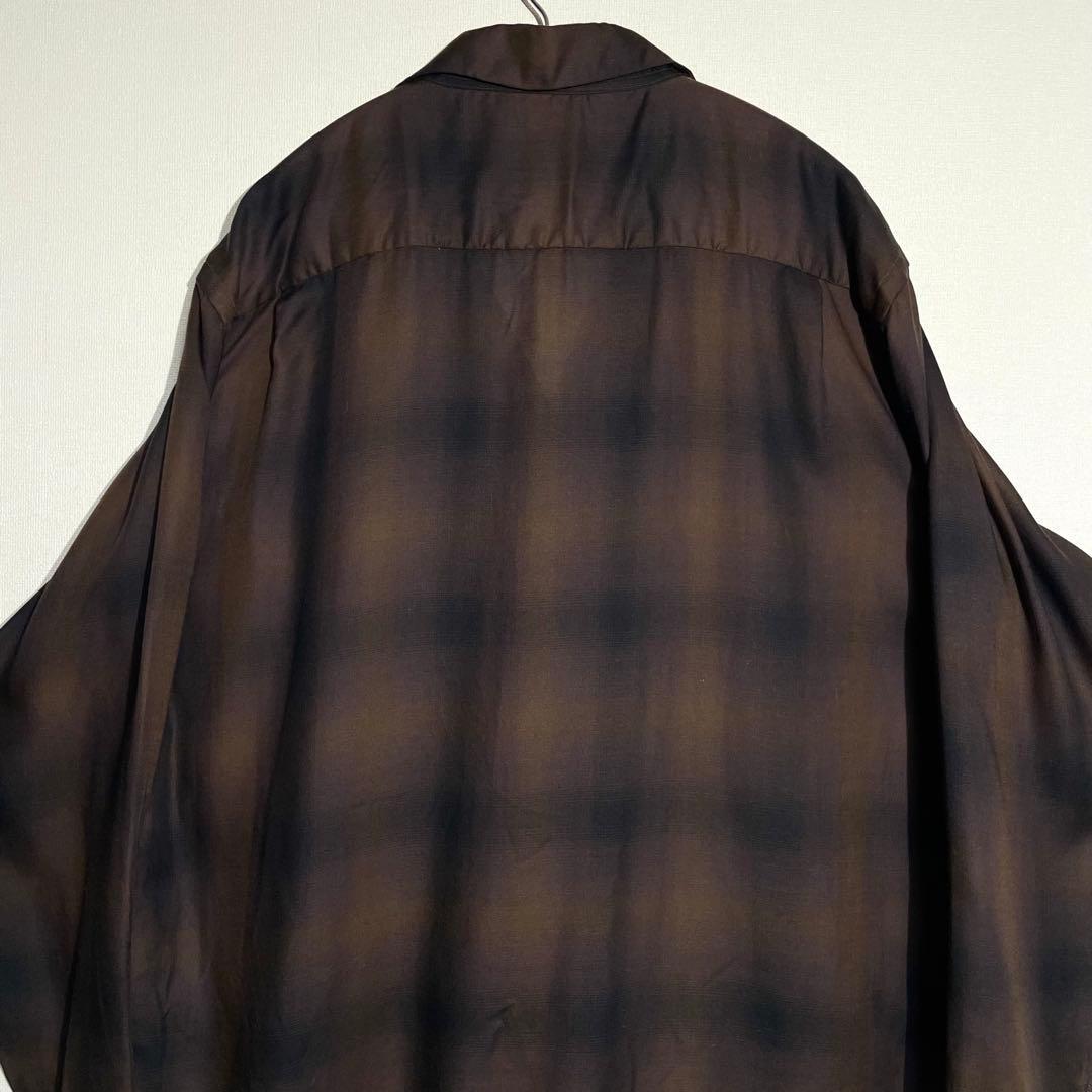 タウンクラフト オンブレ チェック シャツ ブラウン マルチカラー L