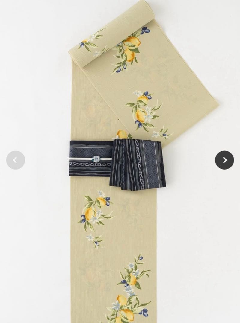 やまと可憐ゆかた　檸檬　鳥の子色