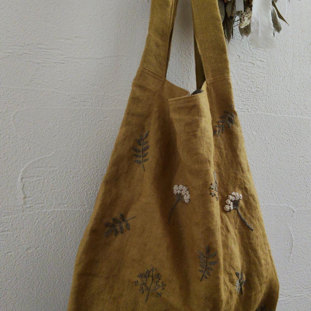 【ララ様オーダー専用ページ】リネン刺繍　エコバッグ　メガネケース