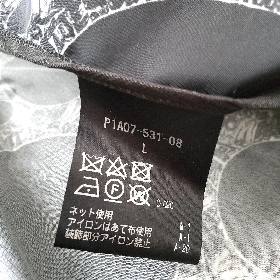 美品 ヤンチェオンテンバール × サンヨーコート 総柄 ロングコート ブラック