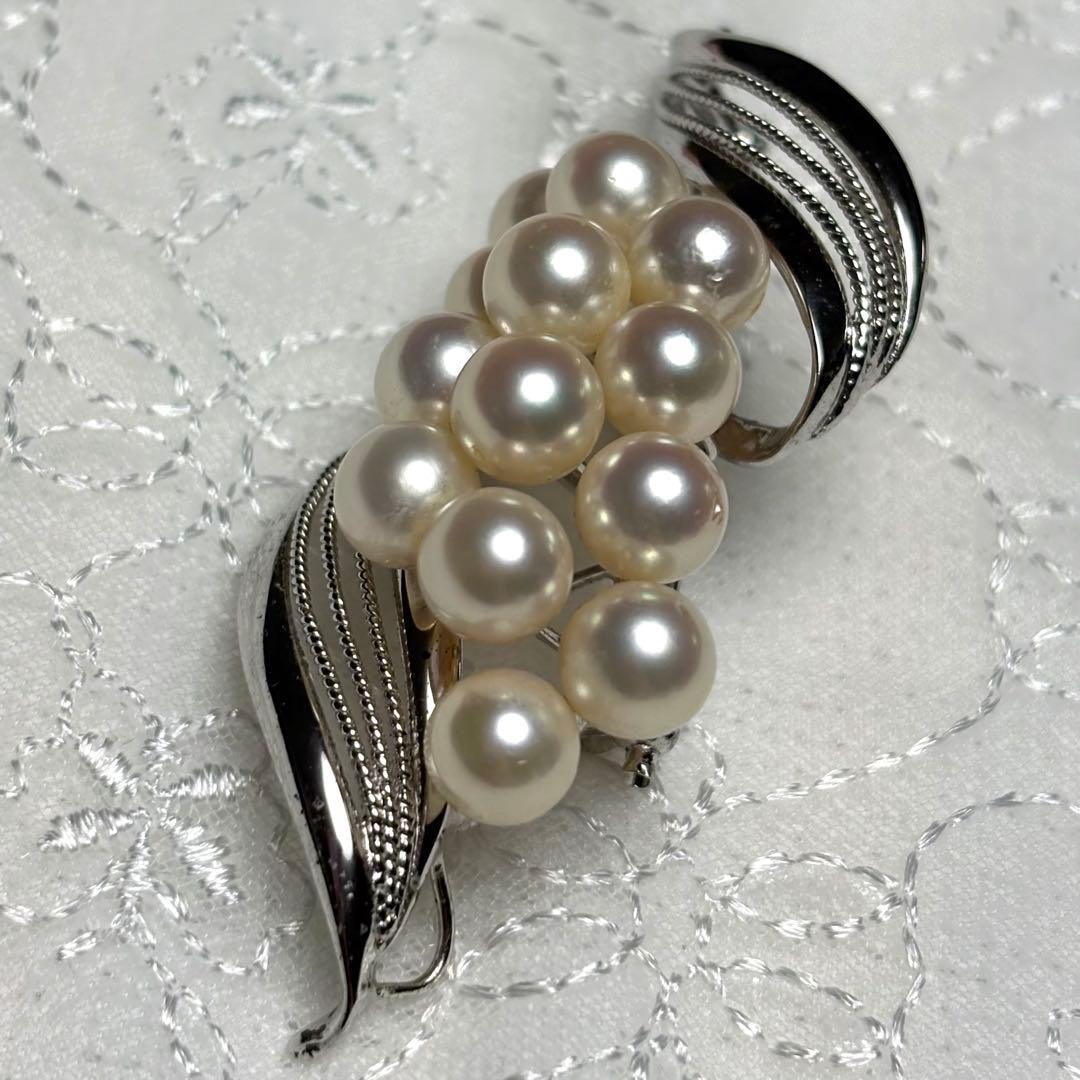 専用 極上の逸品 アコヤ真珠 ブローチ 花珠級 7mm 13珠 ケース付き