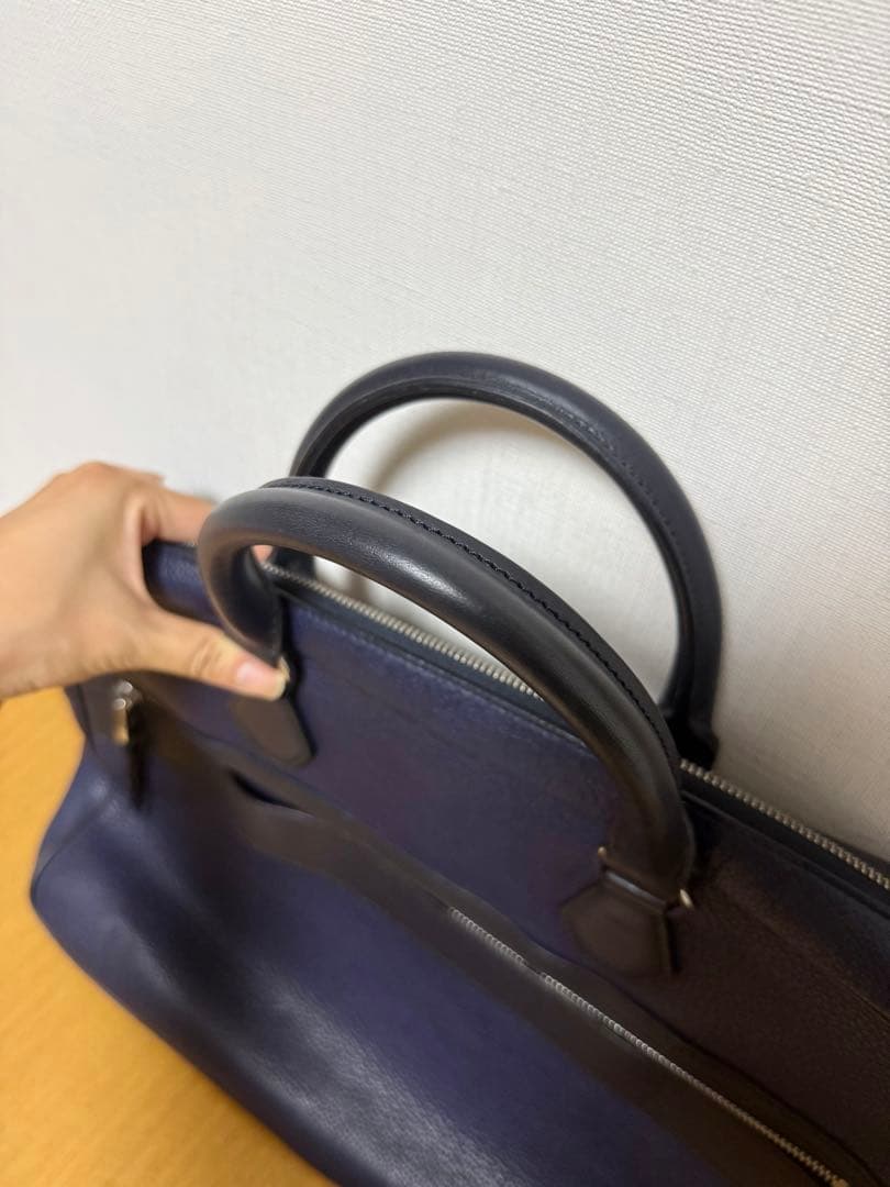 【値下げ】DUNHILL ダンヒル ネイビー レザー ビジネスバッグ