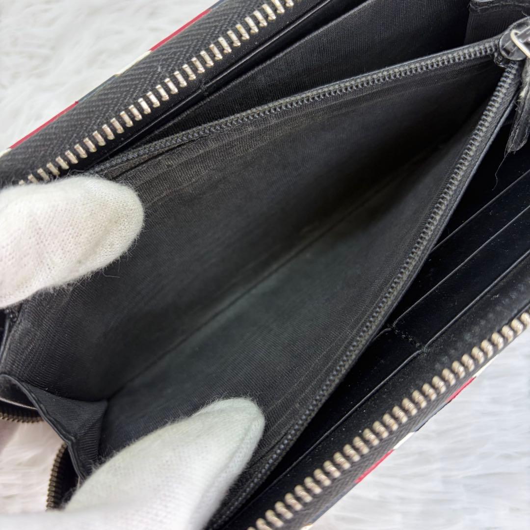 美品✨ グッチ　長財布　ラウンドファスナー　ナイト　クーリエ　レザー　ブラック