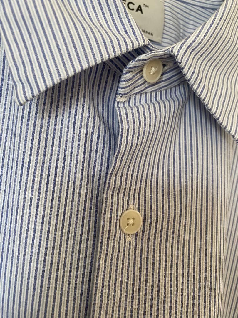 YAECA ボタンシャツワイド　ストライプ　Lサイズ