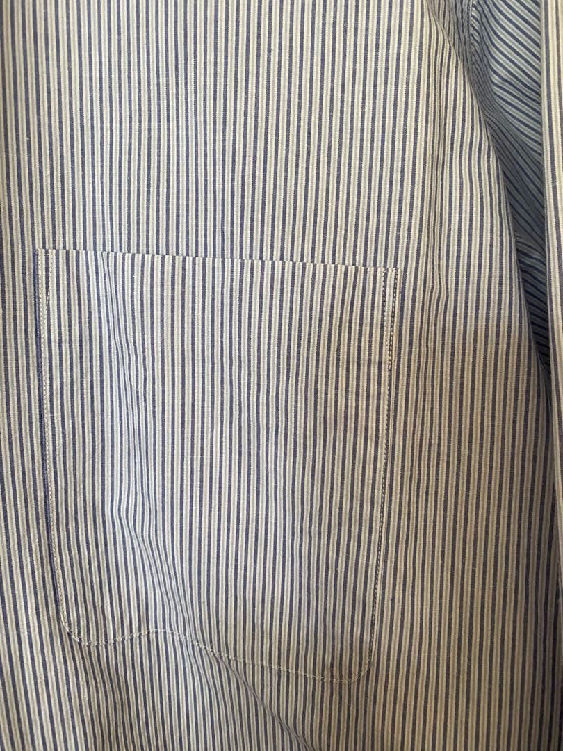 YAECA ボタンシャツワイド　ストライプ　Lサイズ