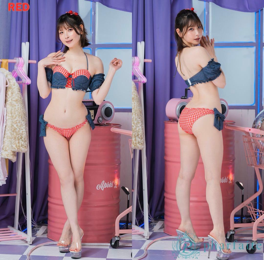 パルフェット Chill Bustier/ギンガムチェック＆デニム柄スイムウェア