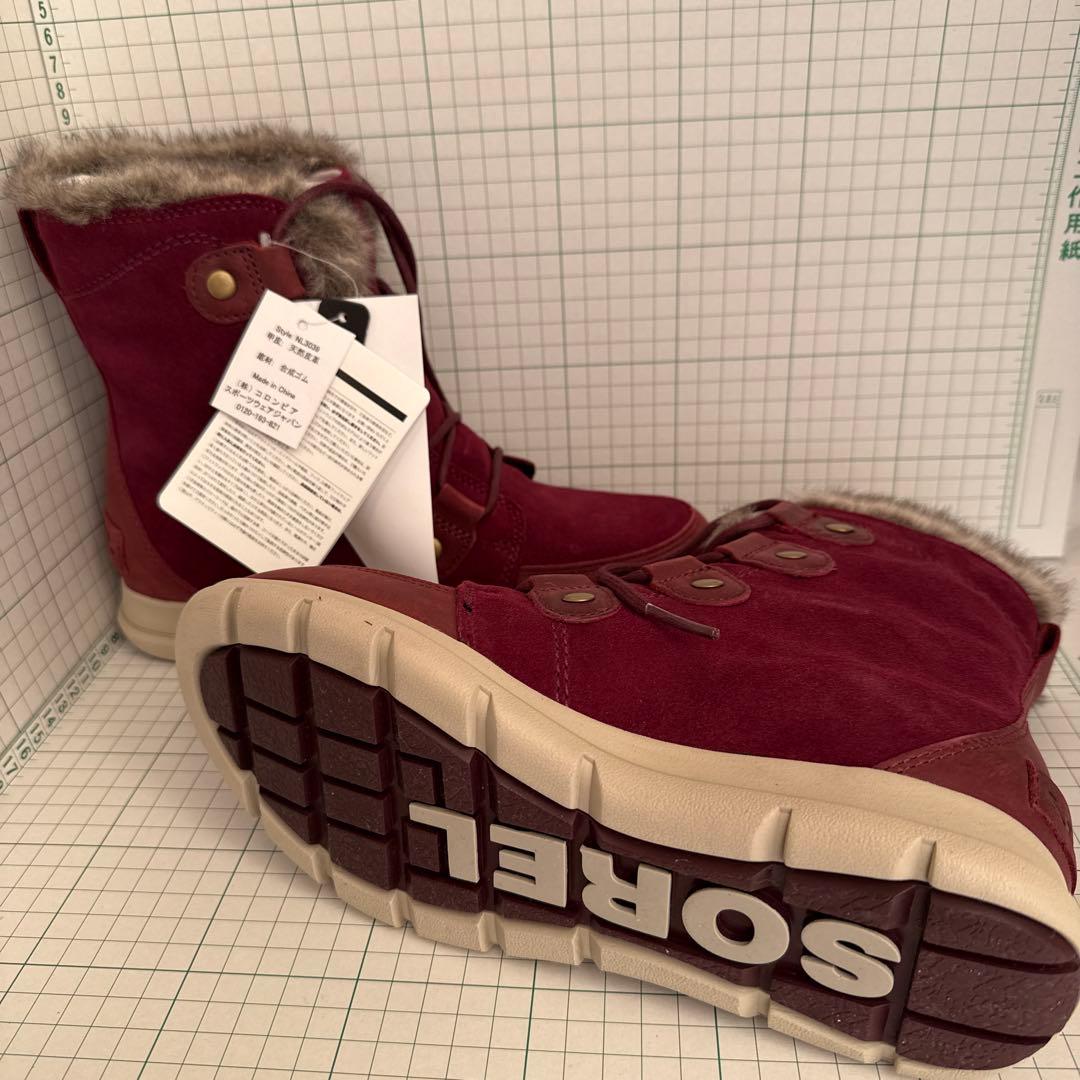SOREL バーガンディ レースアップブーツ