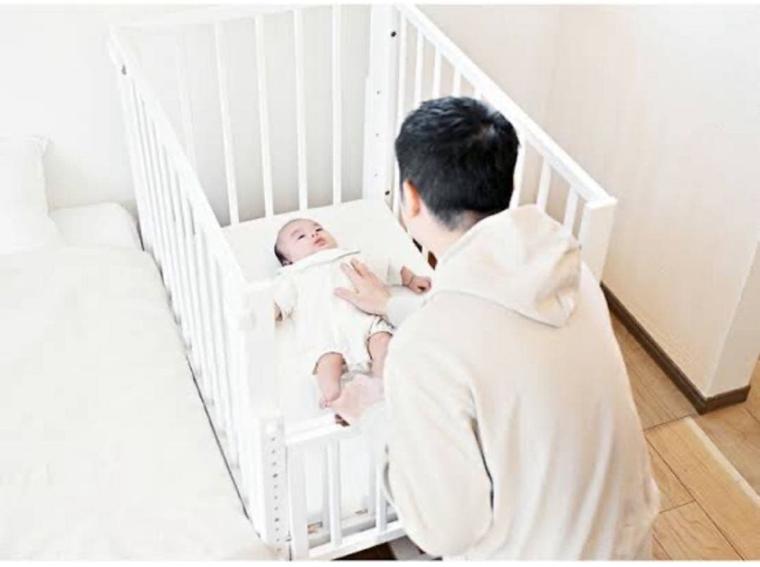 soinel mini 木製ベビーベッド ホワイト 傷あり