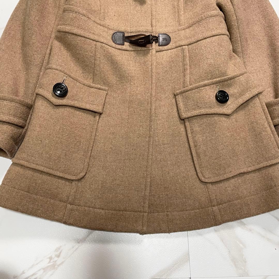 バーバリーブルーレーベル ダッフルコート フード トグル チェック 刻印