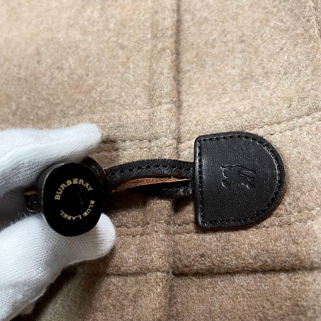 バーバリーブルーレーベル ダッフルコート フード トグル チェック 刻印