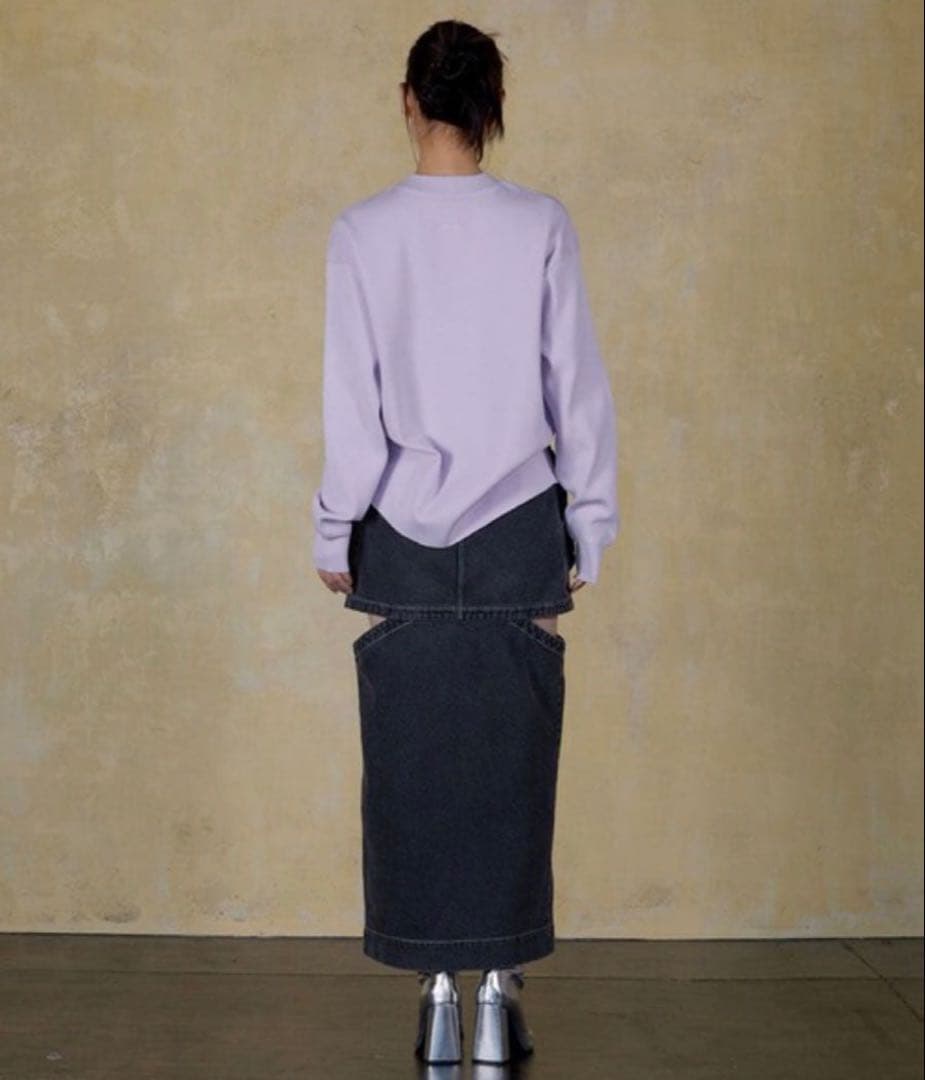 thingsthatmatter ノッチワークデニムスカート ロングスカート