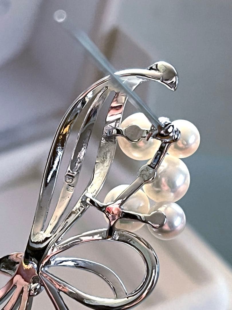 MIKIMOTO シルバー パール ブローチ 人気完売　現行品　花束➋