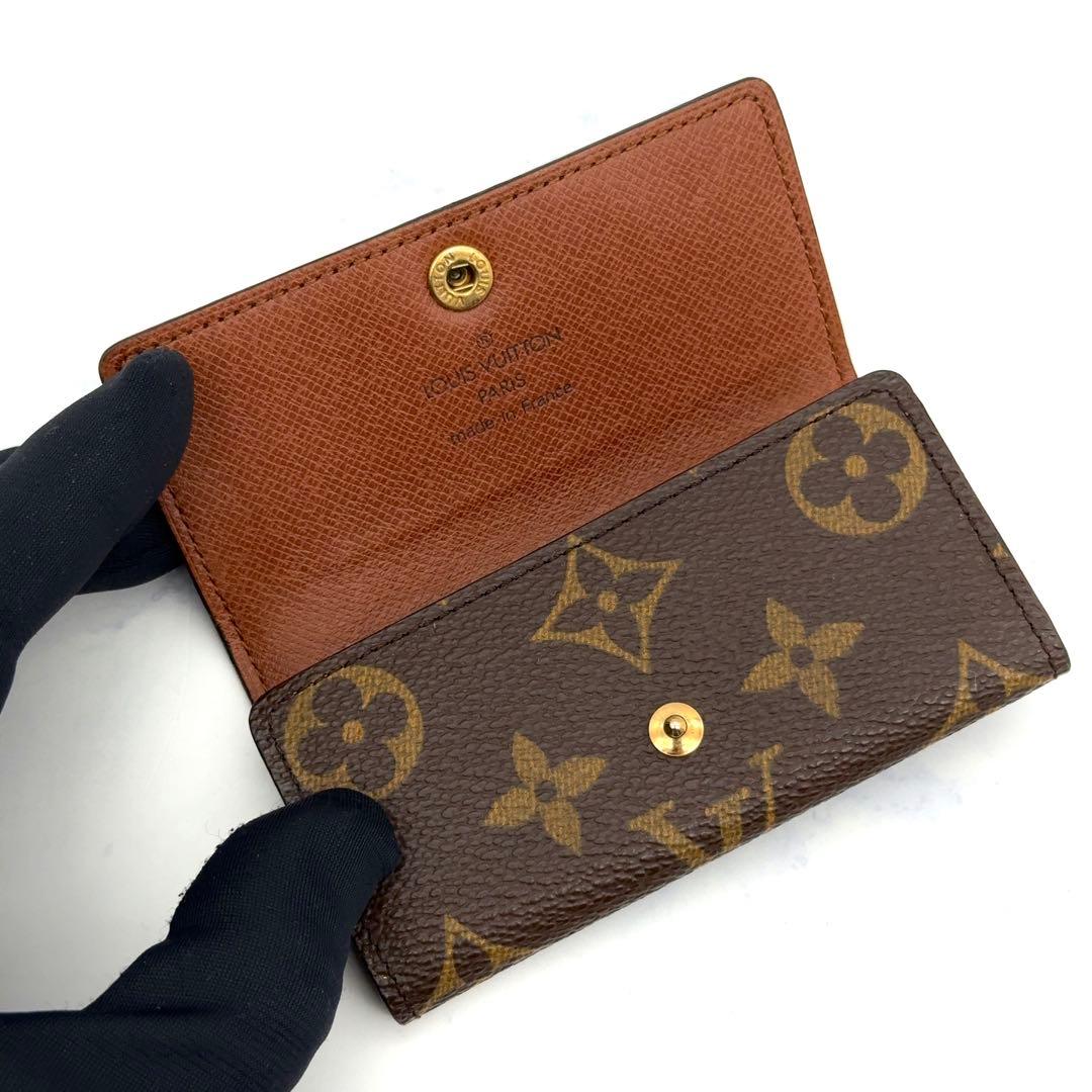 【最高級美品】ルイヴィトン キーケース ミュルティクレ4 モノグラム 4連　茶色