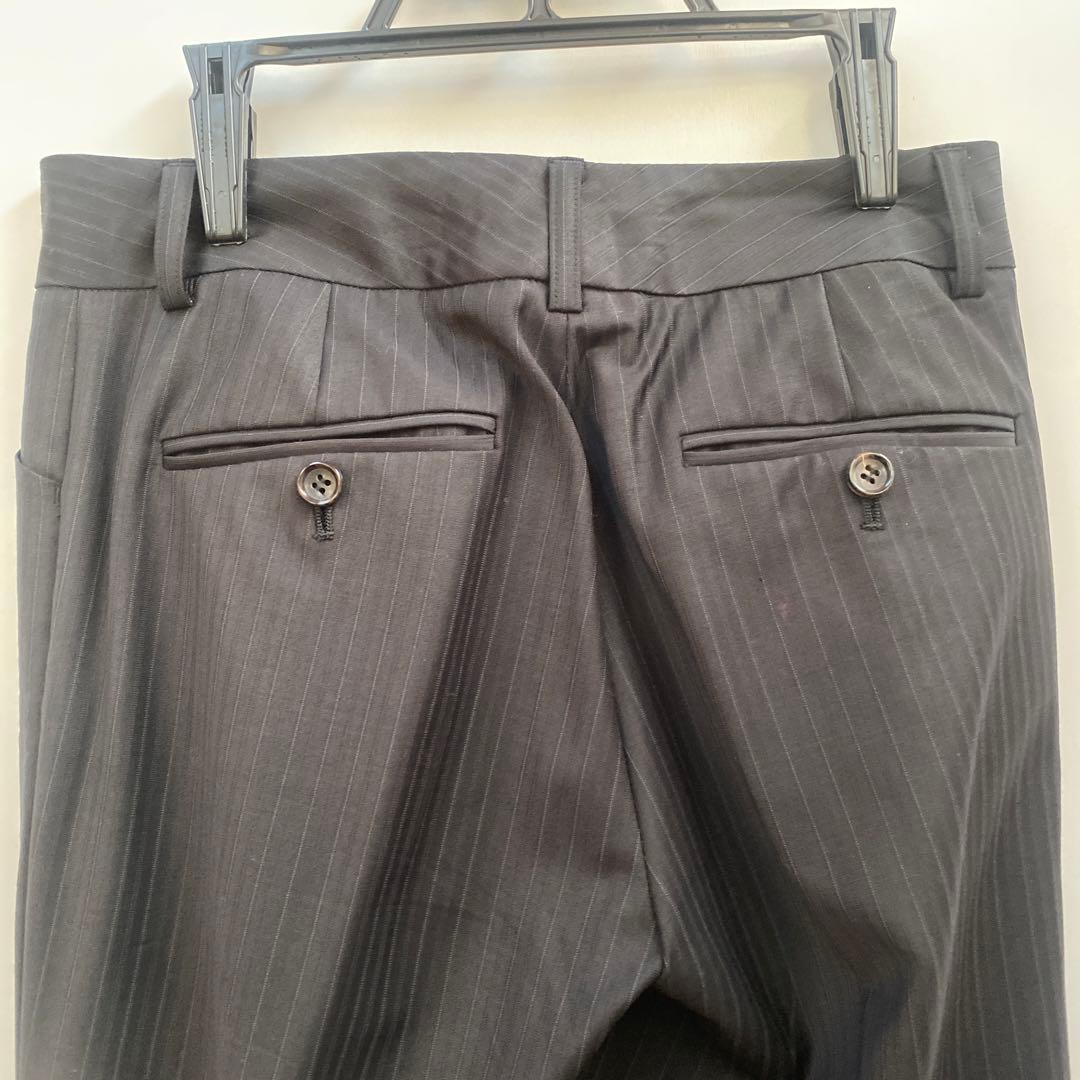 セオリーリュクス　パンツスーツ　セットアップ　ブラック　細ストライプ　M 美品