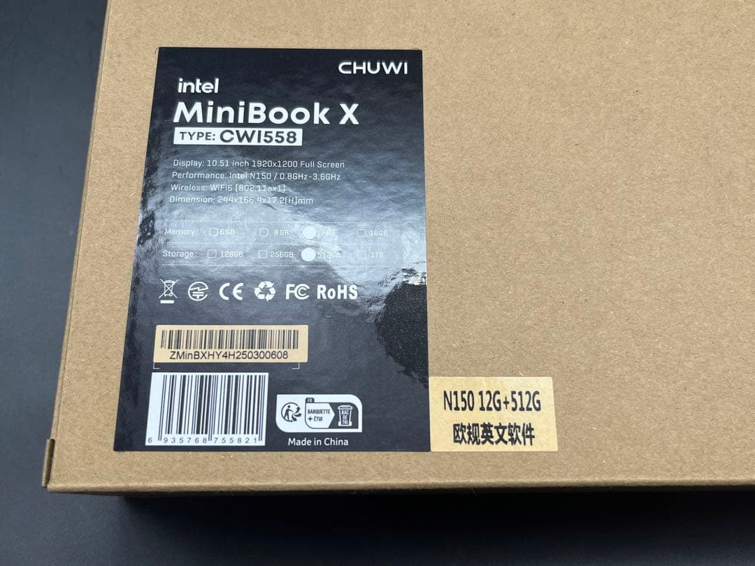 CHUWI MiniBook X 10.5インチ ノートPC N150
