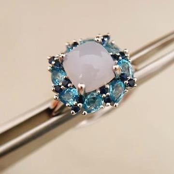 (˶'ᵕ'˶)⸝♡  SV925 天然 サファイア トパーズ カルセドニー