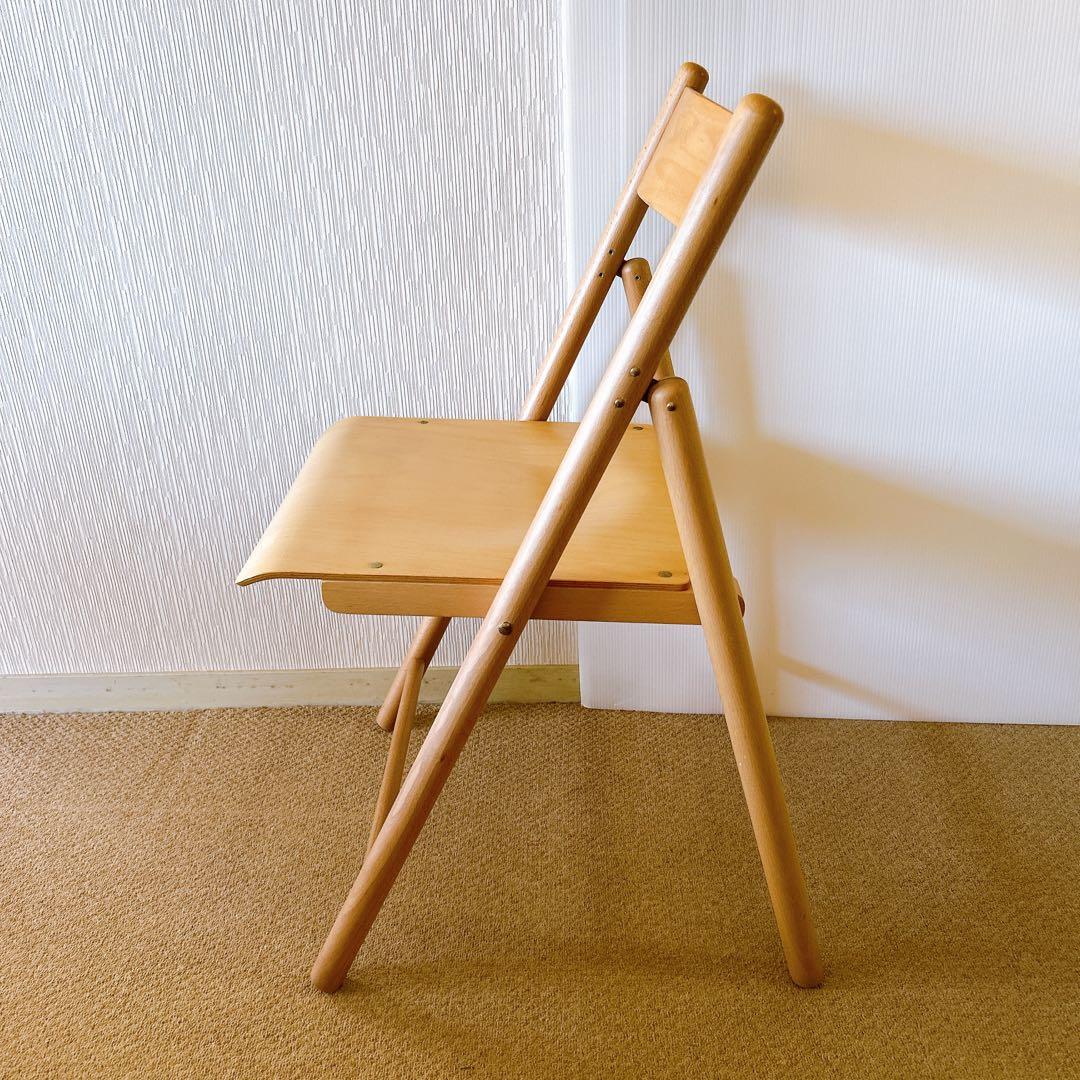 【廃盤】無印良品　木製折畳み椅子　天然木 ブナ材