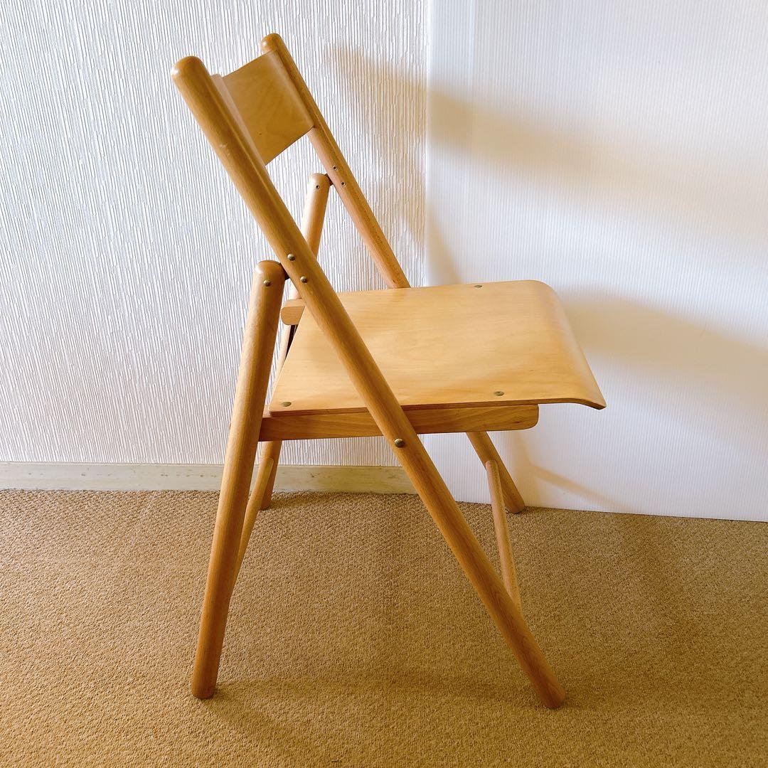 【廃盤】無印良品　木製折畳み椅子　天然木 ブナ材