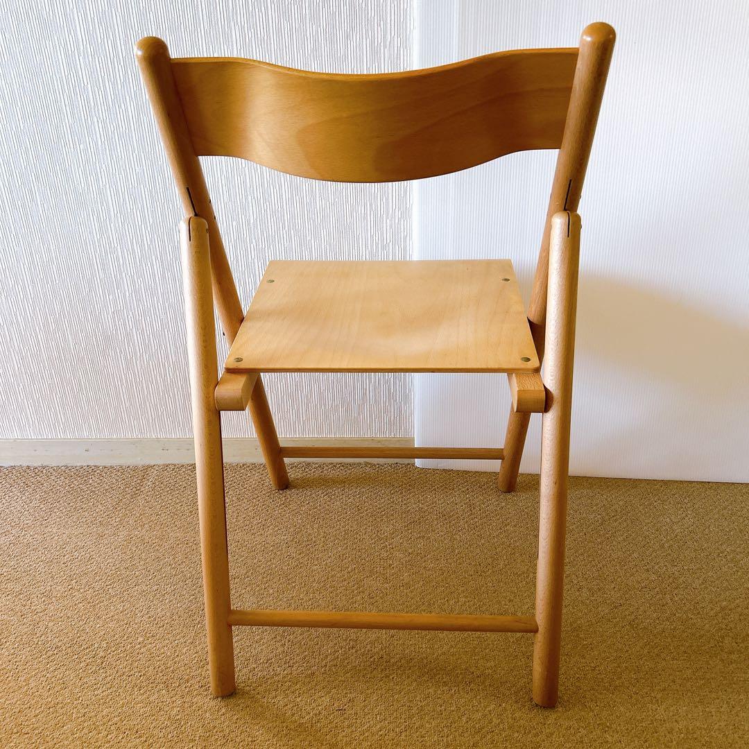 【廃盤】無印良品　木製折畳み椅子　天然木 ブナ材