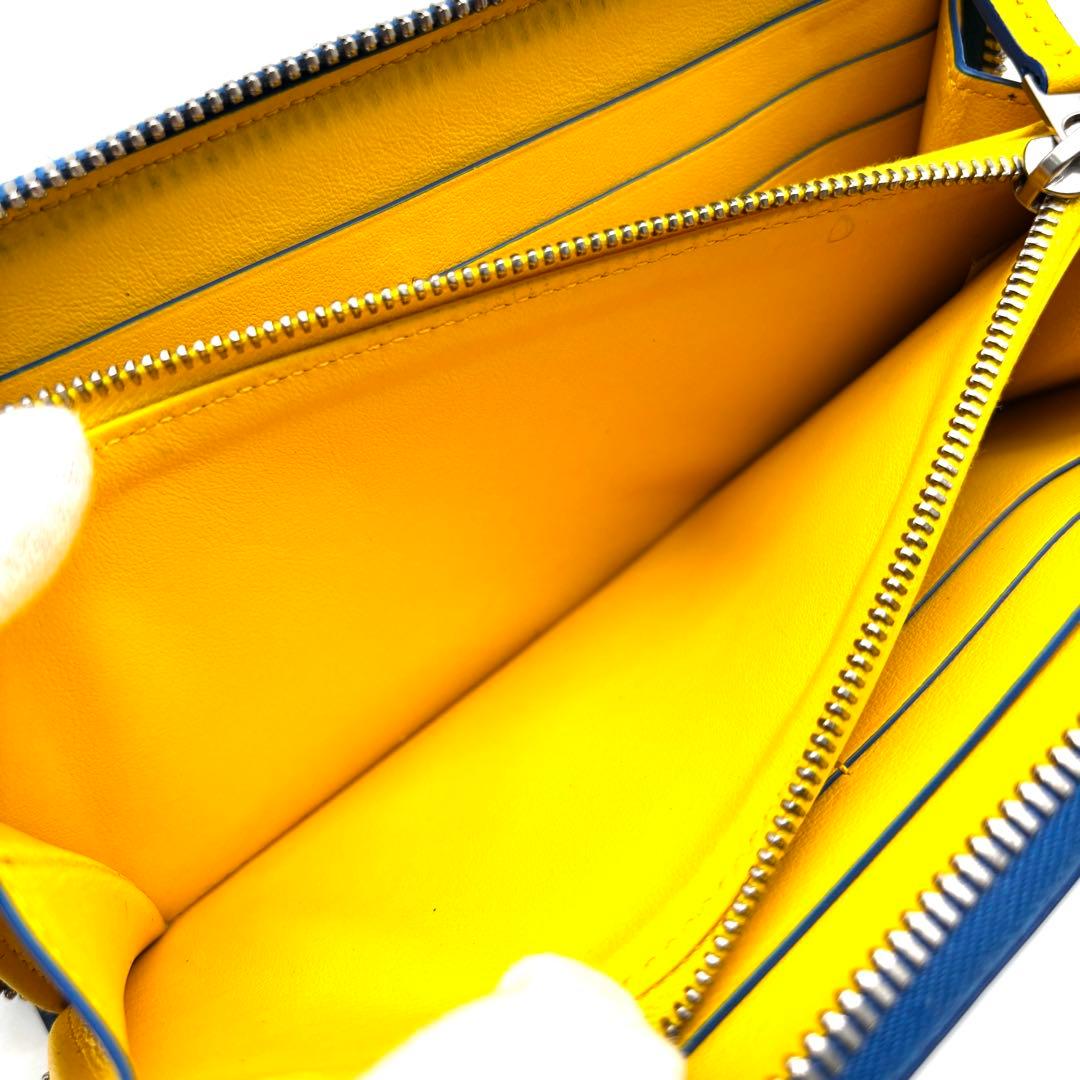 【極美品】ボッテガヴェネタ 長財布 マキシイントレ RFIDモデル 青 × 黄