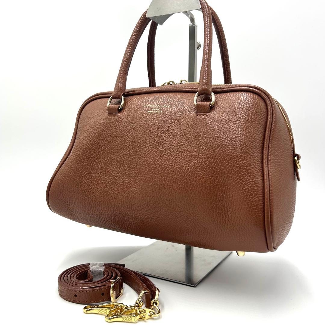 【極美品】CHRISTIAN VILLA ボストンバッグ ブラウン 2way