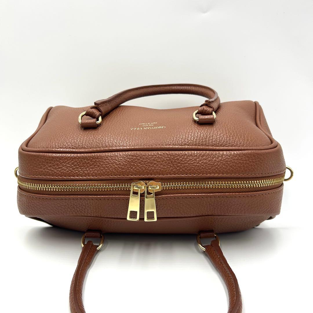 【極美品】CHRISTIAN VILLA ボストンバッグ ブラウン 2way
