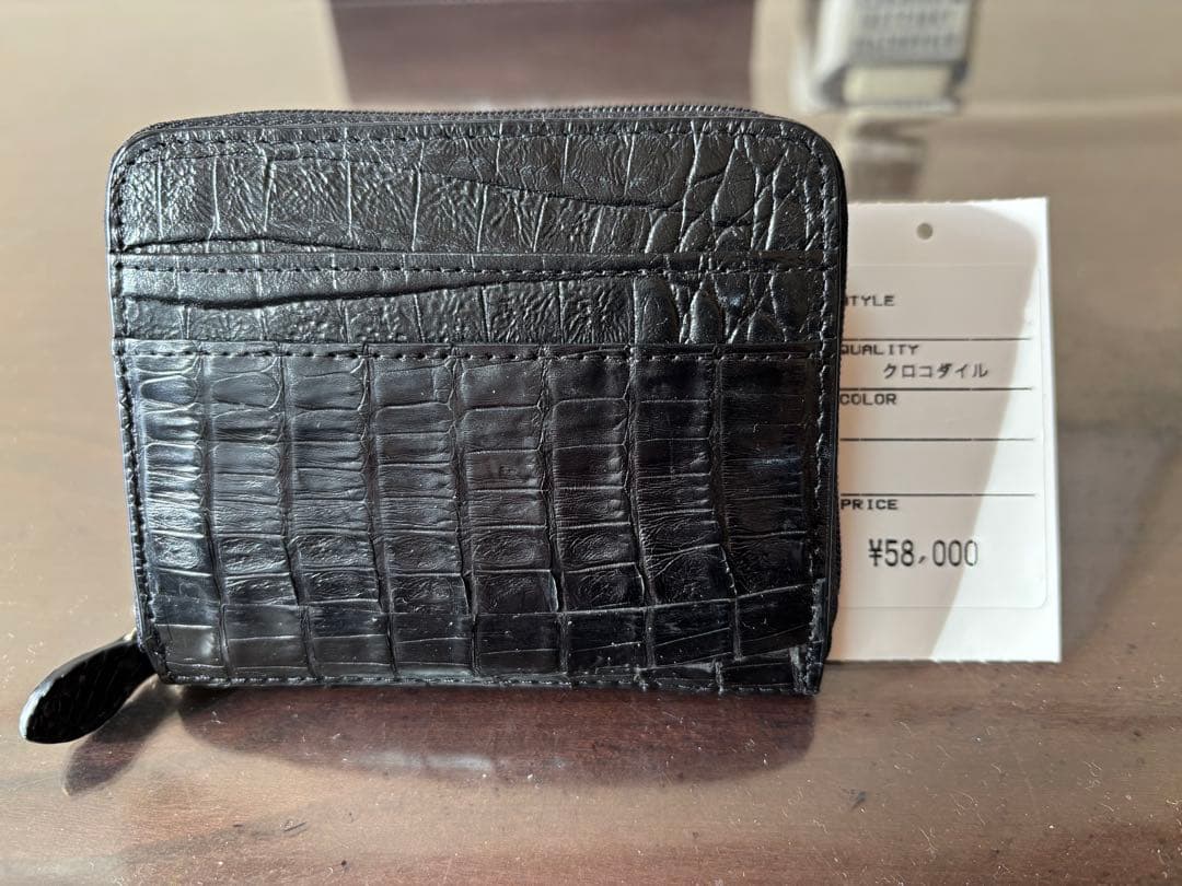 高級クロコダイルレザー ブラックケースカード小銭入れ定価5.8万