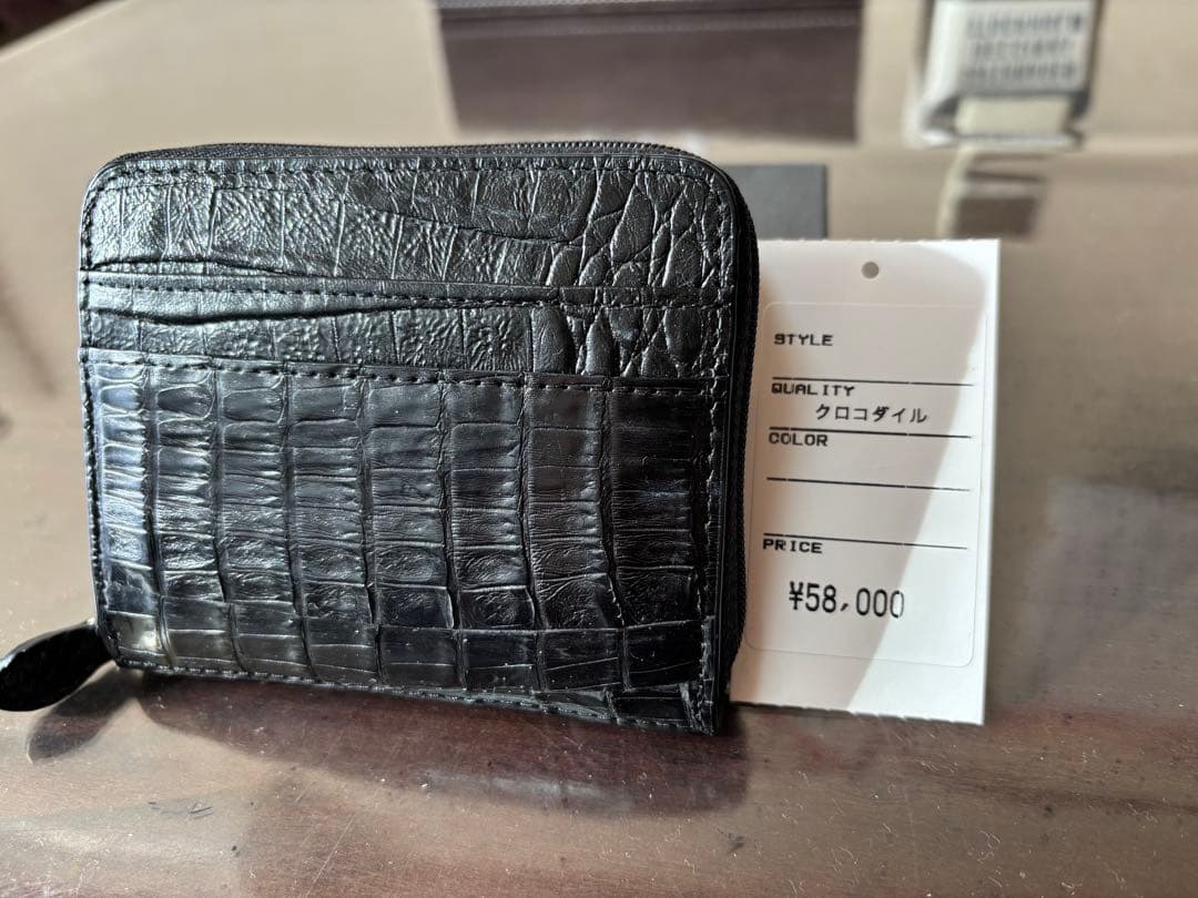 高級クロコダイルレザー ブラックケースカード小銭入れ定価5.8万