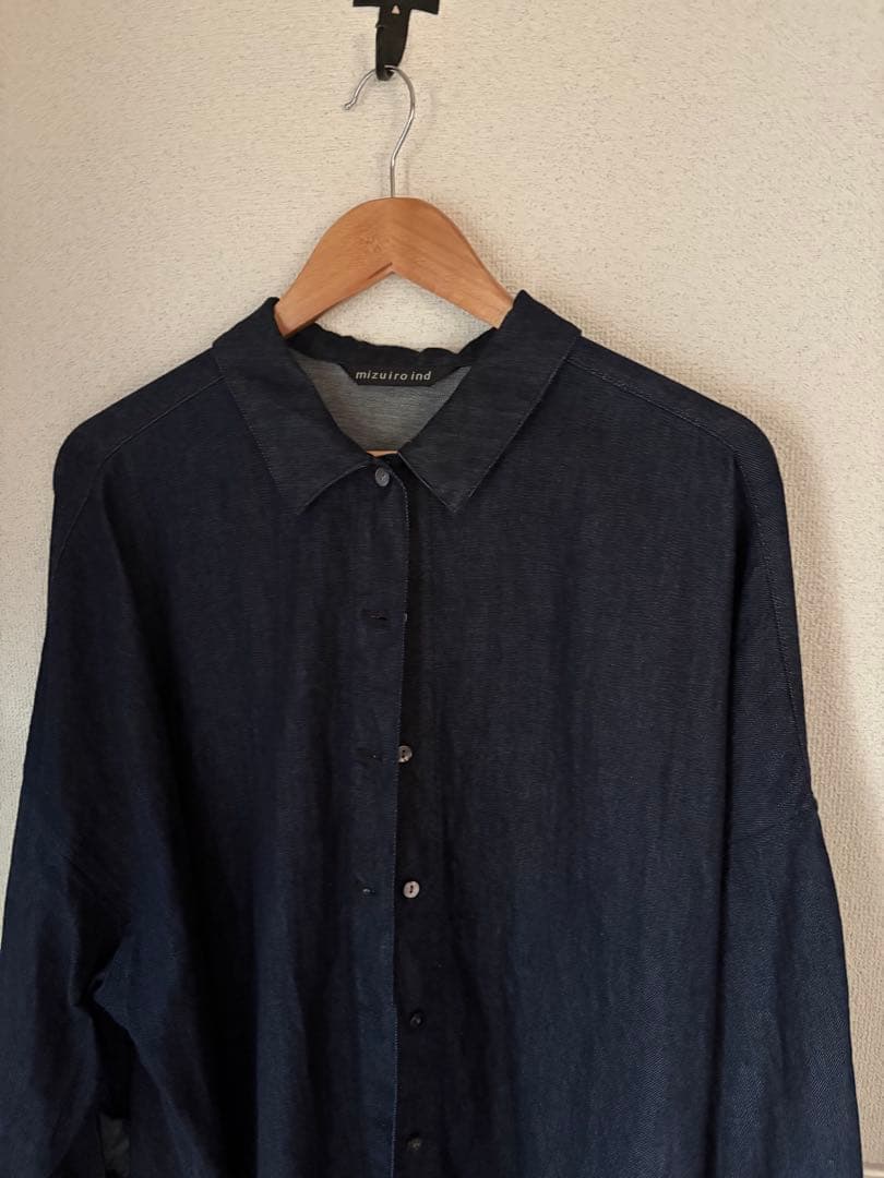 mizuiro ind デニムワイドシャツ