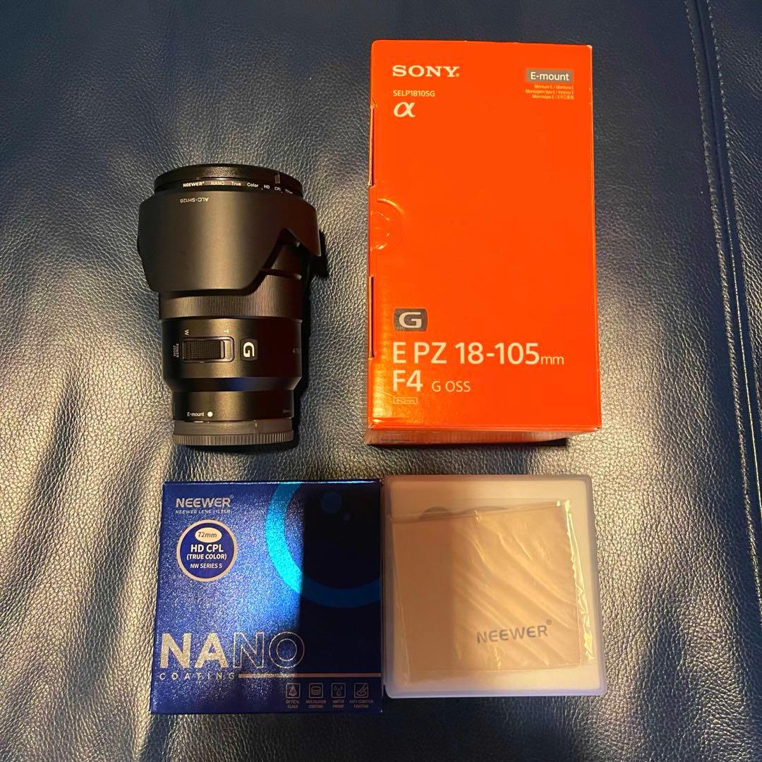 SONY E PZ 18-105mm F4 G OSS CPLフィルター付き