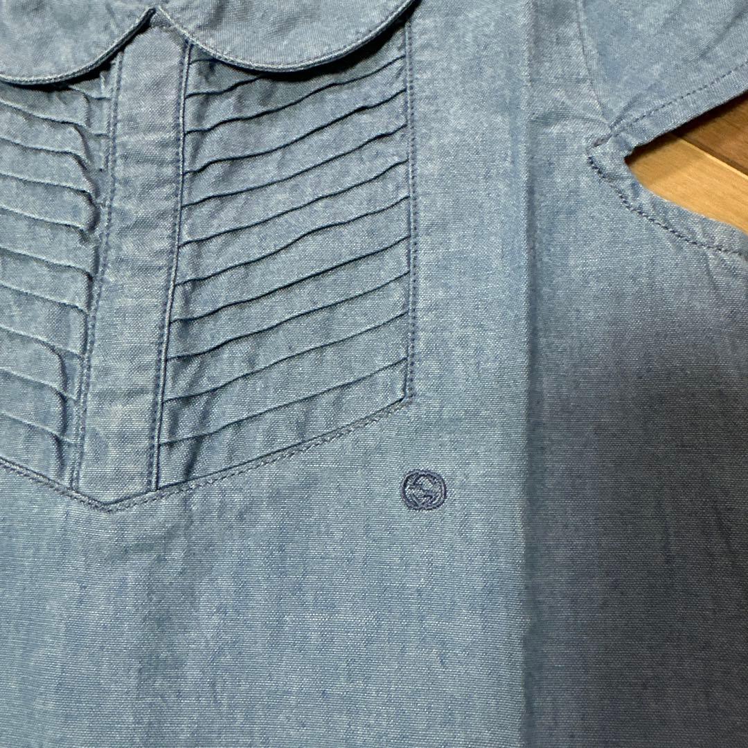 GUCCI デニム 襟付き 半袖ワンピース