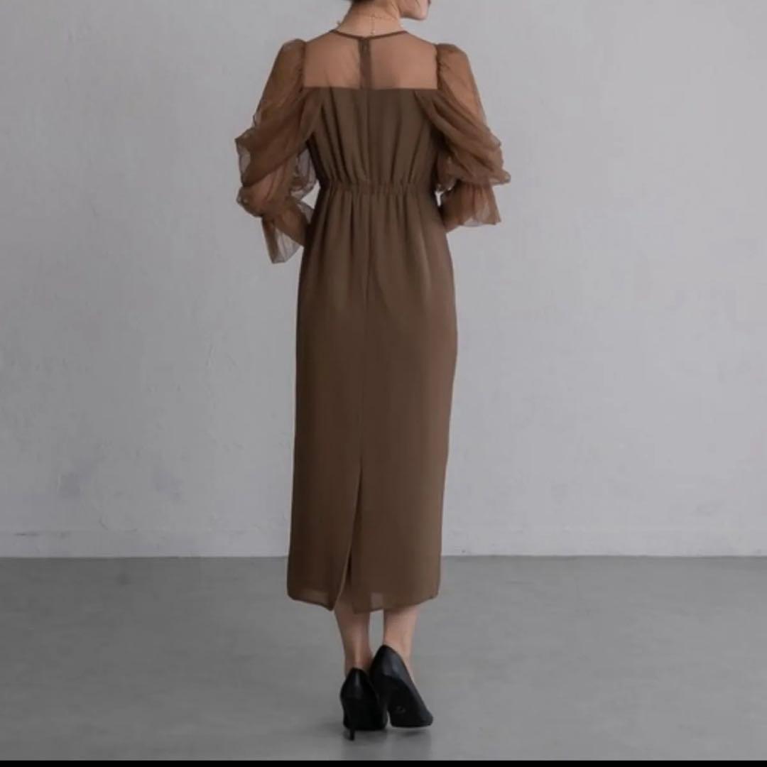 チュールオフショルドレス　オケージョンドレス　パーティドレス