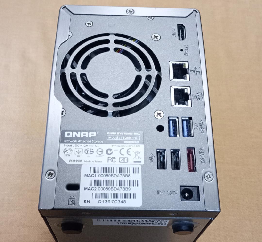 ★【動作品】QNAP NAS TS-269 Pro 6TB メモリ3GB