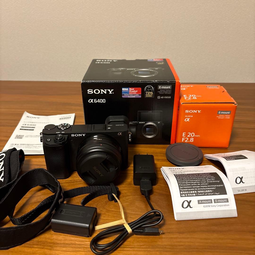 値下げ中！SONYα6400ボディSONY E20mmF2.8単焦点レンズセット