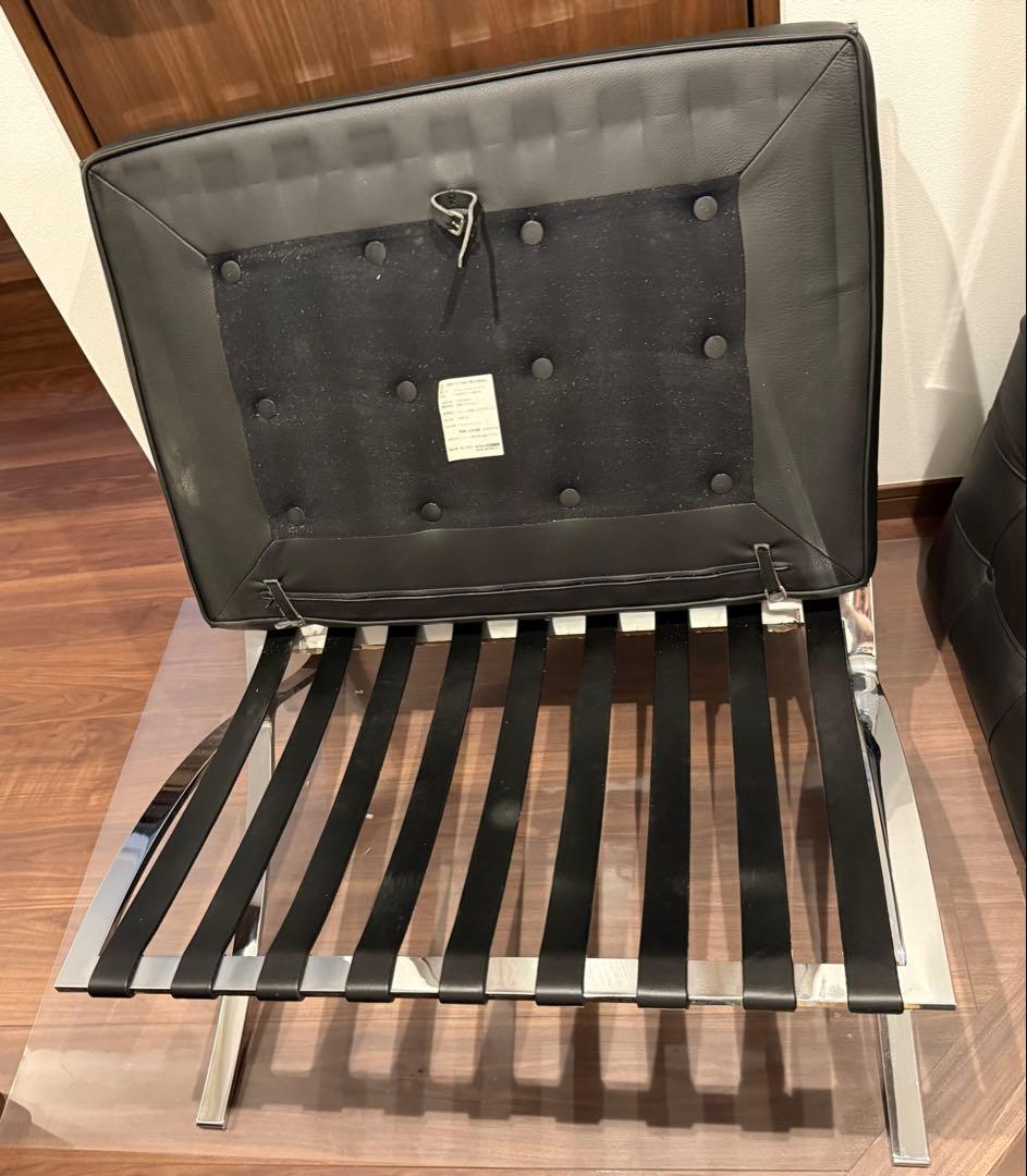 【大塚家具】バルセロナチェア 本革 クロームフレーム