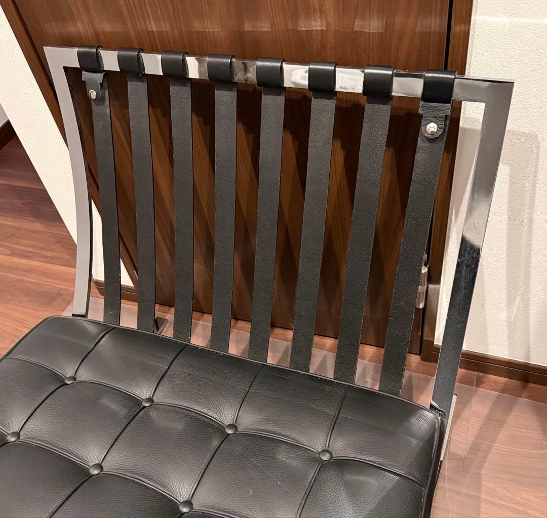 【大塚家具】バルセロナチェア 本革 クロームフレーム