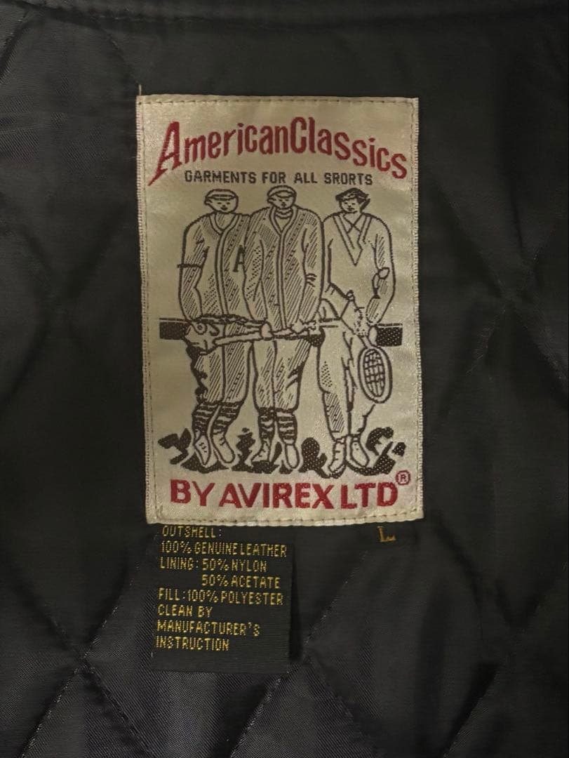 アヴィレックス AVIREX　牛革　VARSITY JACKET 黒