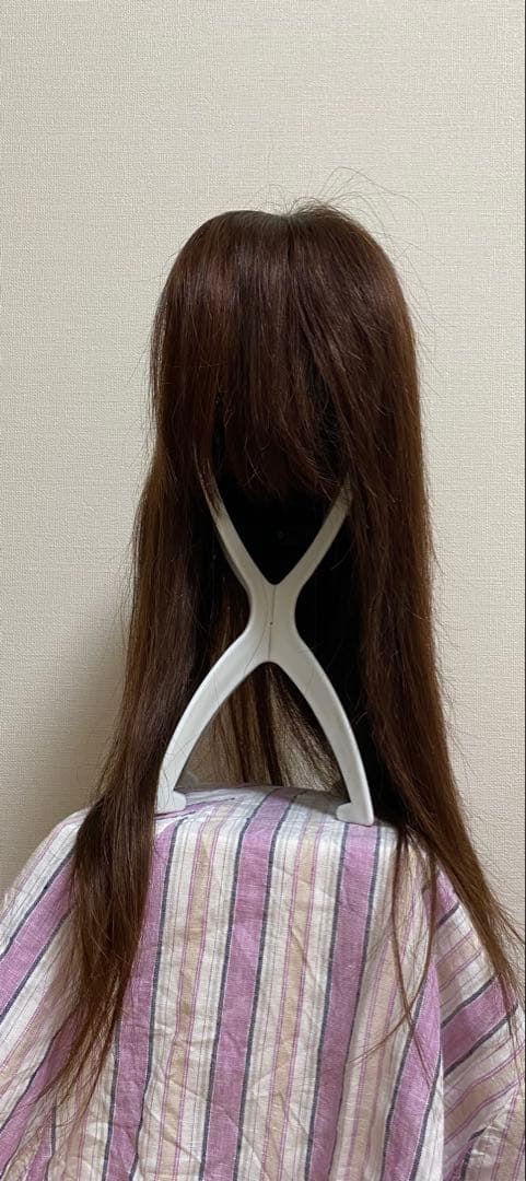 ⑤ HIYE 人毛100% 人工頭皮　ダークブラウン スーパーロングウィッグ