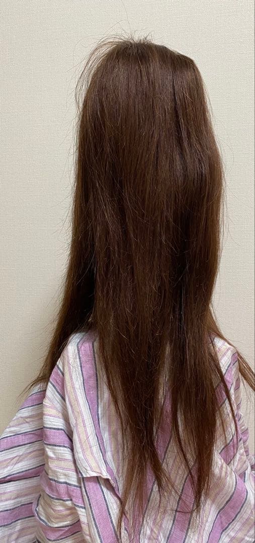 ⑤ HIYE 人毛100% 人工頭皮　ダークブラウン スーパーロングウィッグ