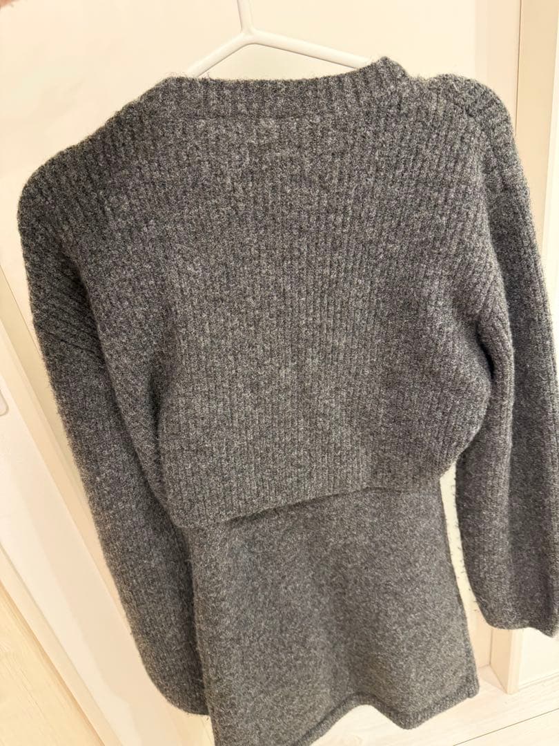 グレー GLAY ロゴボタンニットセットワンピース EIMY ISTOIRE