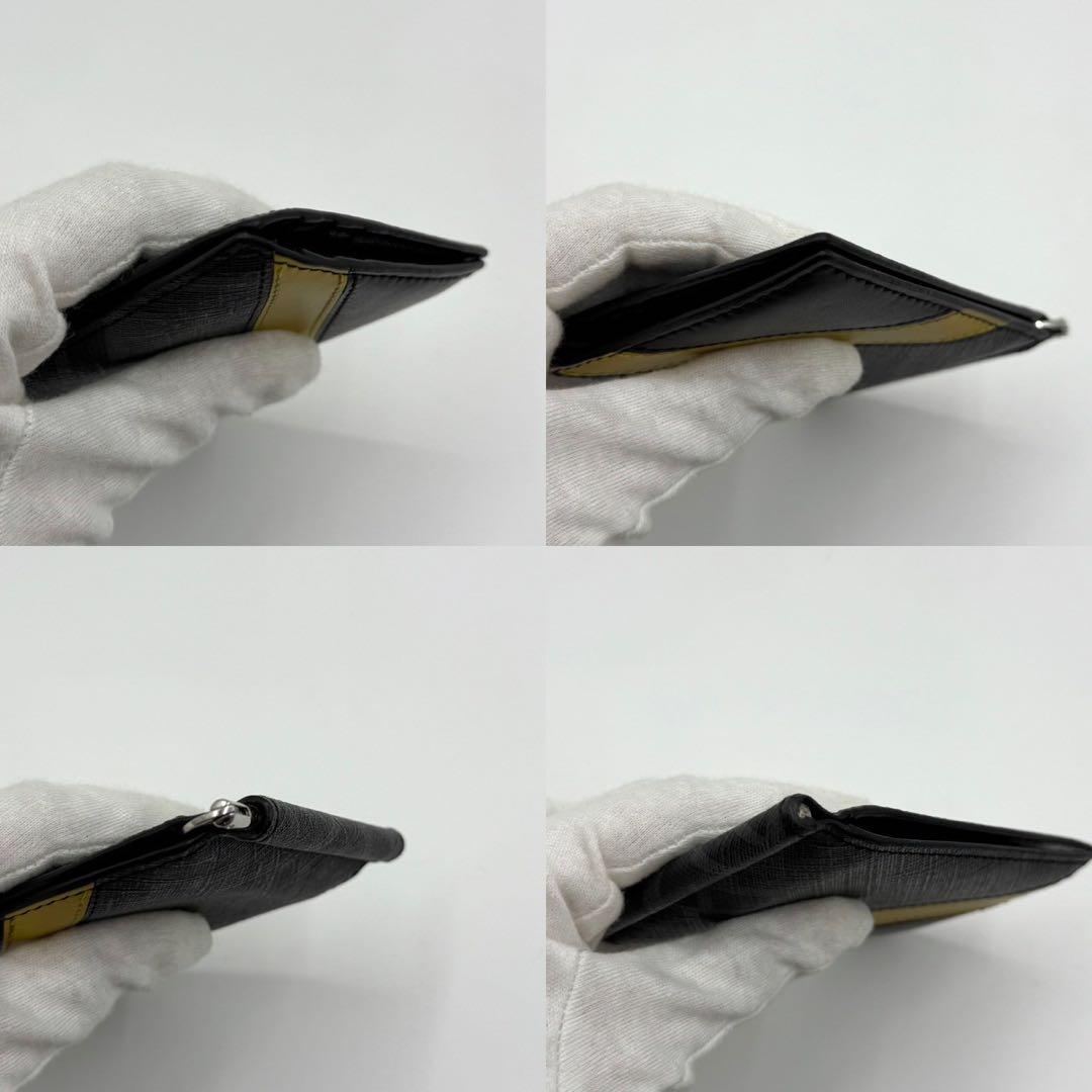 【美品】フェンディ ダイアゴナル マネークリップ ズッカ柄 PVC 黒 箱付き