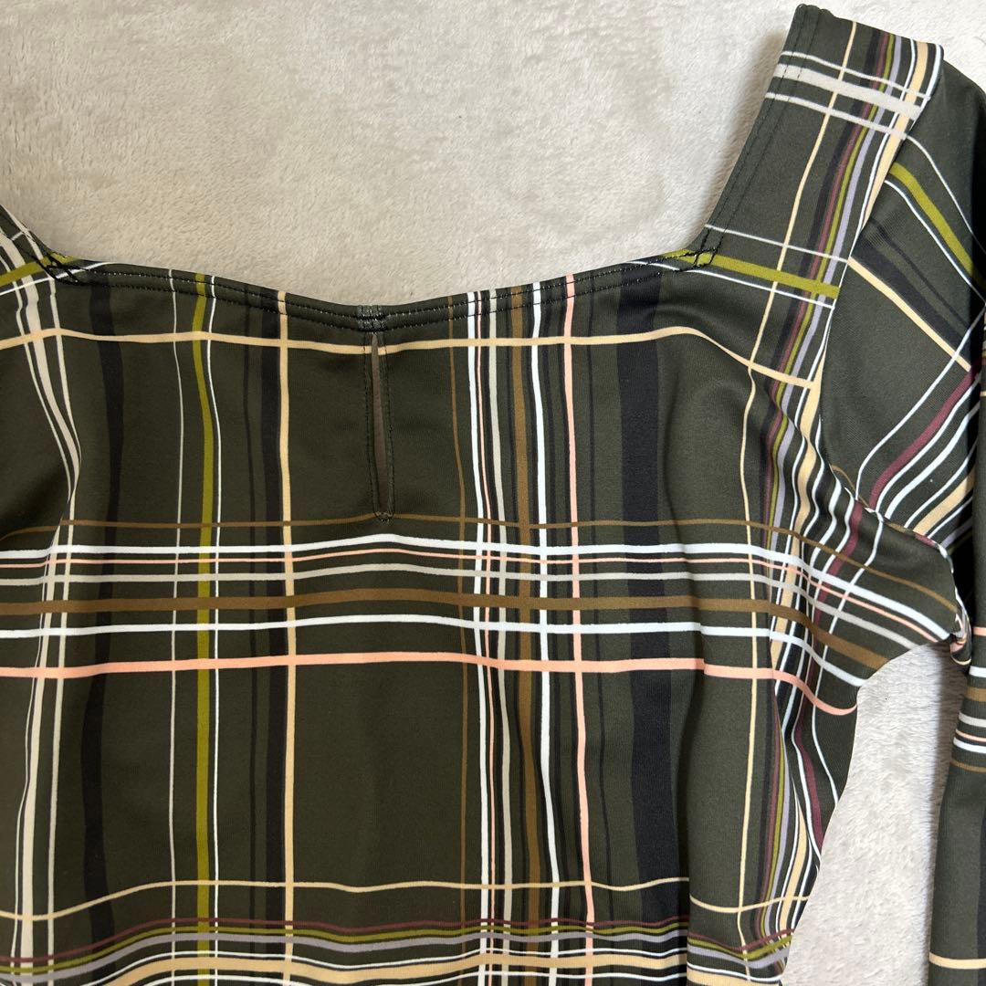 スティナ　グリーンチェック柄 レオタード